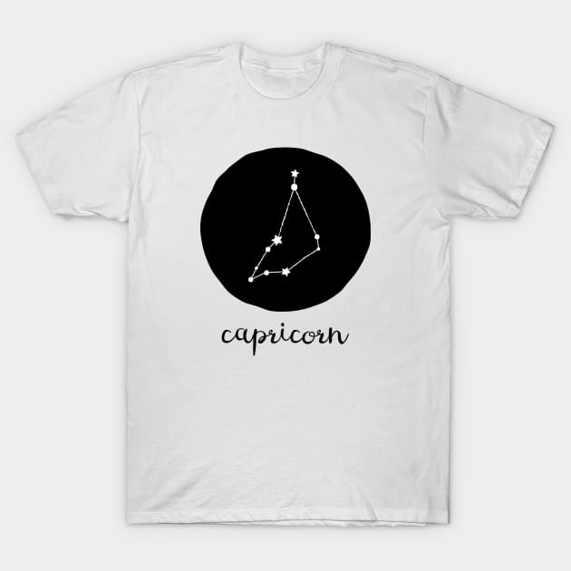 Capricorn Zodiac Constellation Astrological Sign Celestial Art Design T-Shirt by tortagialla